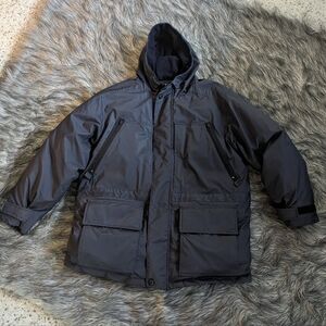 Vintage Men's Structure Down Filled Parka with Hood and Insulation